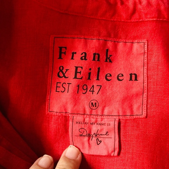 Frank & Eileen red linen “Daphne” dress medium length, sleeveless. Medium - Picture 7 of 8